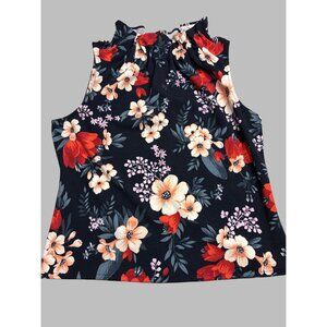 Ann Taylor Petite Floral High Neck Sleeveless Blouse